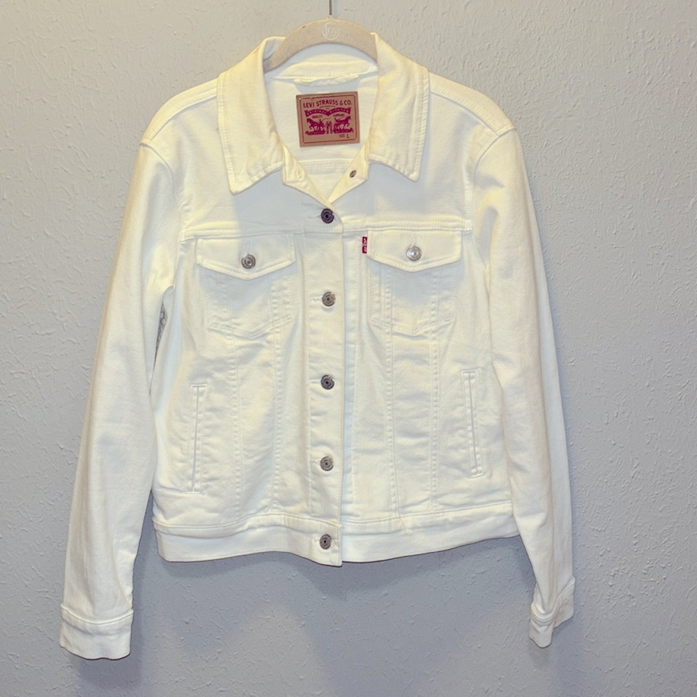Levi's Cream White Denim Jean Jacket - Picture 4 of 10